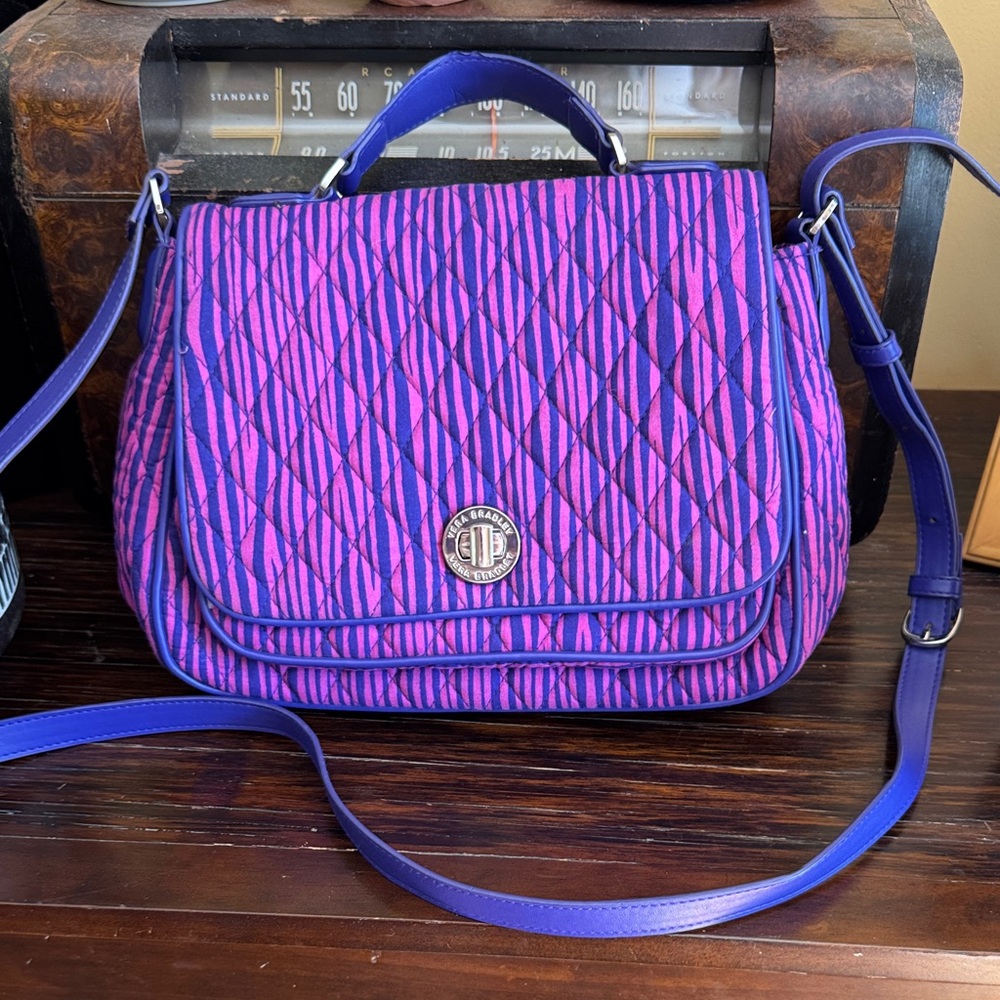 Vera Bradley Quilted Purple & Pink Crossbody Satchel